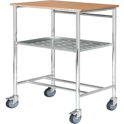 Carrello da scrittura, Elettro galvanizzato/Faggio 600x440x1055 Kongamek KM155-2