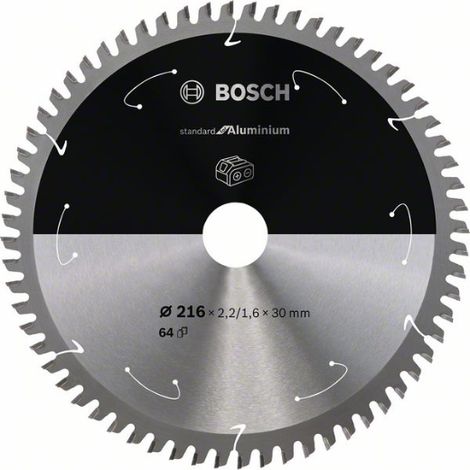 Lama di seghetto circolare in carburo BOSCH 216 x 30 x 2,2 mm (64 denti) - Alluminio (1/10)