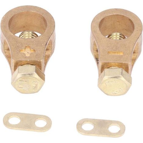 2pcs Terminal de la batterie de la voiture Bordeau de câble de câble Copper Corper Connecteur Connecteur Pinces Auto Accessoires