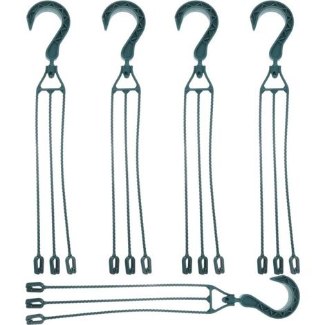5er-Pack Hängekette aus Kunststoff für Blumentöpfe, 360° drehbarer Hängekorbhaken, Blumentopfhalter (Grün)