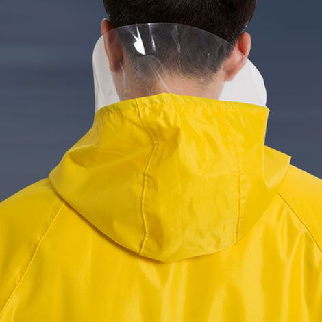 Langer, dicker, reflektierender Regenmantel, wiederverwendbarer Poncho, wasserdicht, stylische lange Regenjacke für Outdoor-Aktivitäten, Gelb, Größe XXXXL (1/5)
