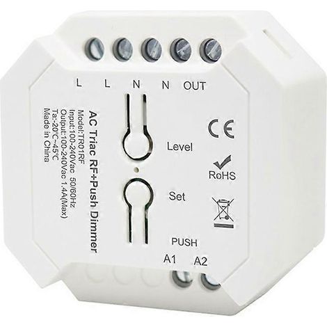 Variateur triac RF 2,4 GHz pour LED, contrôleur intelligent, compatible avec application mobile et télécommande RF, AC100V-240V A (1/5)