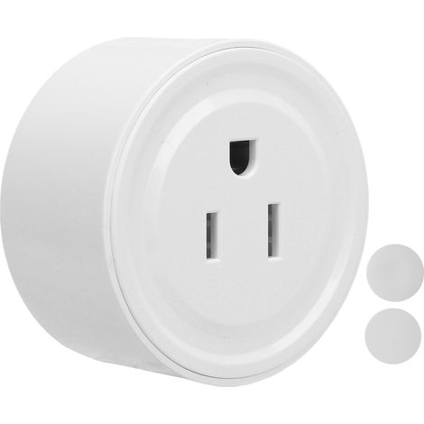 2 prises intelligentes sans fil avec télécommande, interrupteur à distance auto-alimenté blanc pour appareils électroménagers, prise US 110-220V AC (1/5)