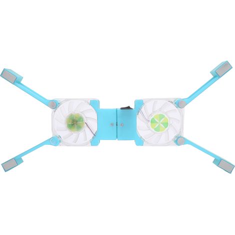 Support De Refroidissement Pour Ordinateur Portable - Ventilateurs Doubles - LED Bleue - Pliable - USB - 1 Pièce (1/5)