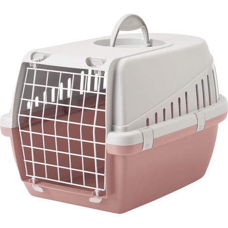 Cage de transport pour chat et chien – Trotters rose – Dimensions S : L. 49 x l. 33 x h. 30 cm – Agréée IATA pour transport aérien – Savic