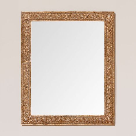 Miroir dentelle indienne résine doré 32x27cm (1/3)