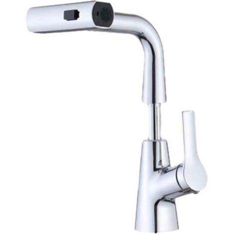 Kitchen tap with hand shower, zinc alloy cold-start basin tap with swivel spout, triple spray mode tap, mixer tap with pull-out hand shower, spray gun (1/5)