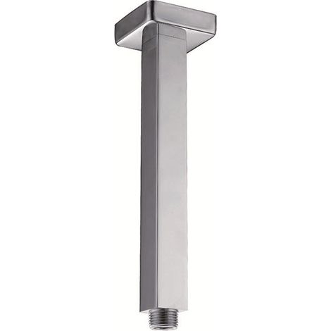 Bras De Douche - Tube Carré En Acier Inoxydable - Pour Installation Murale Ou Plafond - Longueur 20 Cm - Pour Tête De Douche