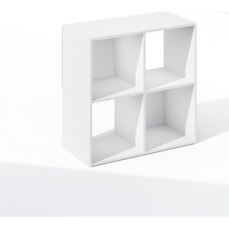 Étagère à Livres, bibliothèque à 4 Cubes, bibliothèque Organisateur de Rangement à Cubes, 29.7 x 60.2 x 60.5, pour Salon, Chambre, Bureau à Domicile, Blanc (1/5)