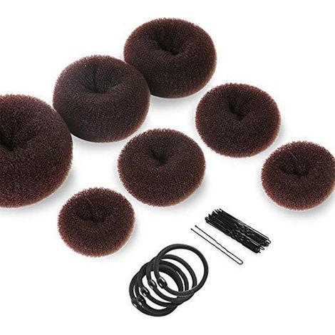 Chignon Facile Lot Multi-Tailles Élastiques Coiffure Chouchou avec Épingles à Cheveux et Élastiques pour Femmes (1/5)