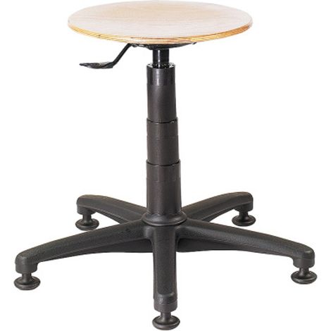 Tabouret d'atelier pivotant sur base stable sans roulettes (1/2)