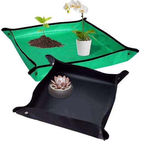 Lot de 2 tapis de rempotage pliables, ensemble d'outils de jardinage, convient pour la plantation en intérieur ou en pot. (1/5)