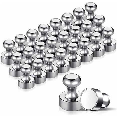 BUNTHAUS 24PCS Magnet Métalliques Aimant Puissant 12x16mm - Aimants en Acier Inoxydable Aimants Frigo pour Tableau D'affichage, Réfrigérateur etc. - avec Boîte de Rangement (1/5)