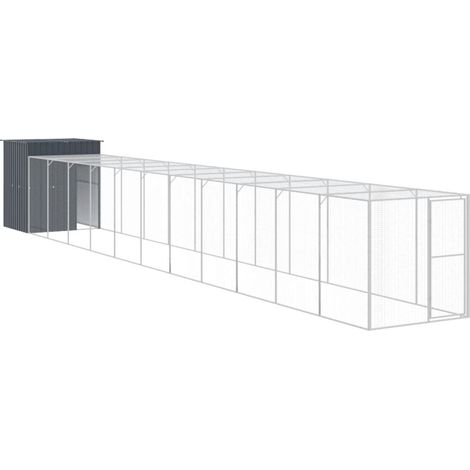 Maison Exclusive - Poulailler avec cour anthracite 165x1271x181 cm acier galvanisé (1/5)