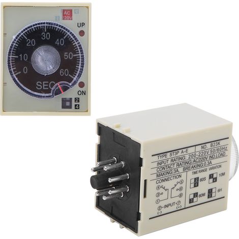 Relais temporisé avec bouton de réglage, boîtier en polycarbonate de haute qualité, ST3PA E, 220 V CA, 50/60 Hz (1/5)