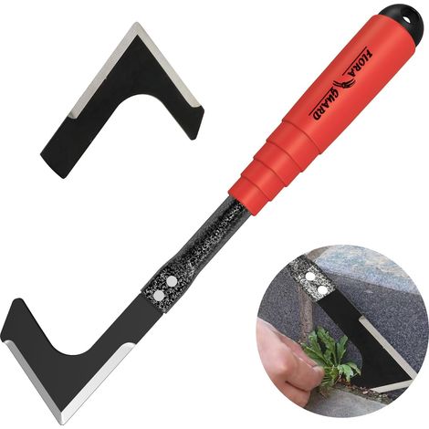 Manual Steel Weeder, L Shape Crack Weeder Weed Extractor for Pavers, Sidewalls and Gaps (1/5)