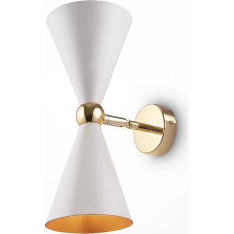 Maytoni Vesper Moderne Vesper 2 lumière blanche avec applique murale dorée vers le haut (1/3)