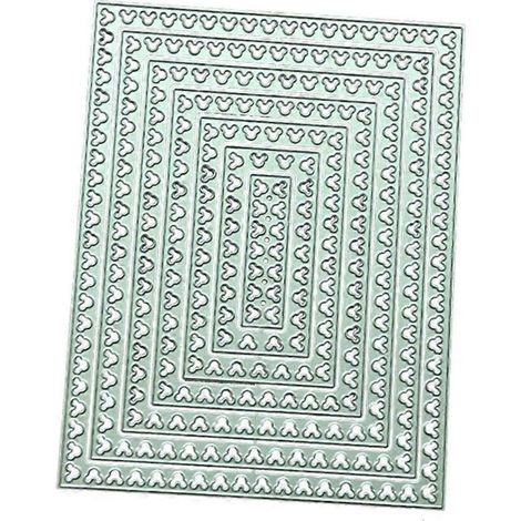 Matrices de découpe en métal pour cadre rectangulaire, pochoir, gabarit pour scrapbooking et album photo DIY