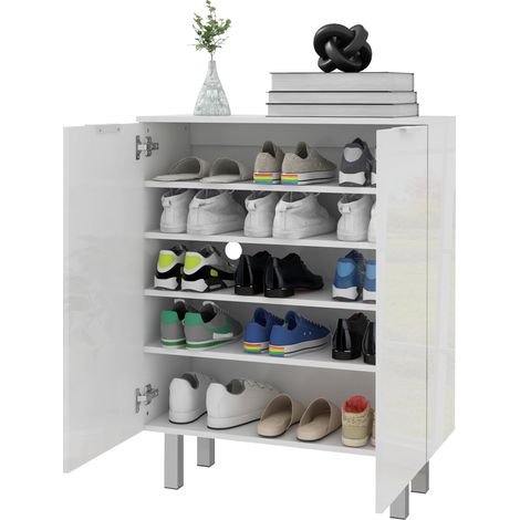 FiveShelf Shoe Storage Cupboard  White (1/5)