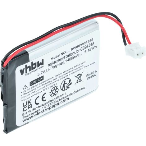 vhbw Battery compatible with Motorola MBP43PU, Video Baby Monitor Baby Monitor, Babyphone (1400mAh, 3.7 V, Li-polymer)