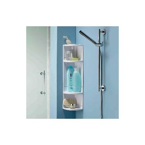 FPLUS rinconera de ducha blanco-cromado , Rinconera de ducha triple con rejilla vierteaguas y acabado cromado
Optimiza el espacio de tu baño con esta elegante rinconera de ducha tr