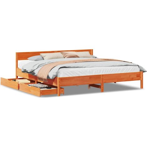 Maison Exclusive - Letto senza Materasso Marrone Cera 160x200 cm in Legno di Pino