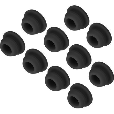 10Pcs Cache Trou Meuble Bouchon Silicone 8mm Diamètre de Montage Noir Largeur de Rainure Étroite 2mm Joint de Panneau Rond pour Cloisons de Cuisine, Bouchons d'Étanchéité (1/5)