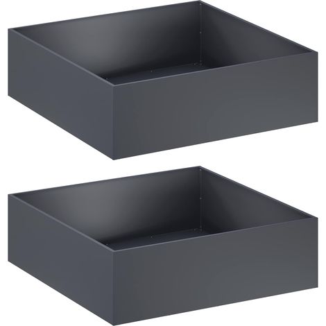 Cache-pot de jardin 2 pc Anthracite 80 x 80 x 30 cm - Cache pot extérieur, bac à plantes de jardin, décoration terrasse et balcon (1/5)
