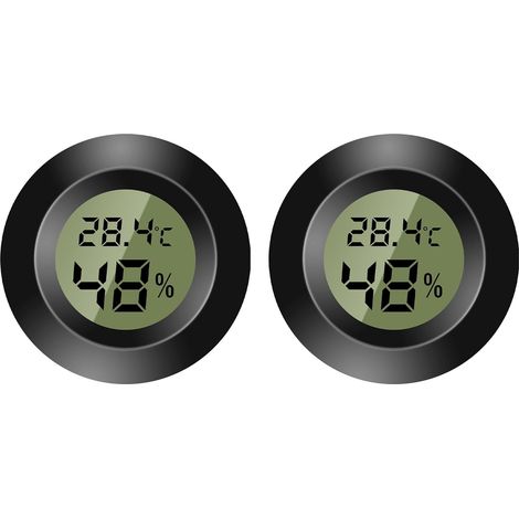 Termómetro digital para interiores - Mini higrómetro - Pantalla LCD digital - Interior y exterior - Medidor de humedad para humidificadores, sótanos y habitaciones de bebé - Fahrenheit o Celsius (2)