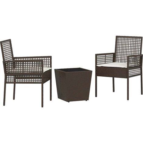 Maison Exclusive - Set Bistro da Giardino 3 pcs Marrone polyrattan
