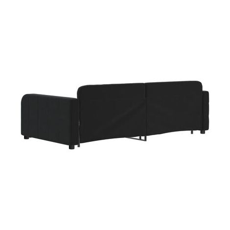 Lit de jour avec lit gigogne (matelas vendu séparément), noir, 100 × 200 cm, pour chambre, décor moderne, facile à assembler (1/5)
