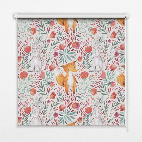 Innenrollo Fensterrollo - Rollo ohne Bohren - Sichtschutzrollo - Lichtdurchlässiges Rollo - Rechteckiges - Rollo - (70 cm x 140 cm) - Tiere und Pflanzen