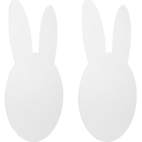 Adesivi murali 3D a forma di coniglio in acrilico argentato, 2 pezzi, effetto specchio, facili da pulire, ideali per camerette o sale giochi di bambini e bambine. (1/5)