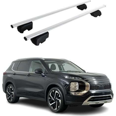OMAC Barres de toit pour Mitsubishi Outlander IV 2021-2026 – City Crash tested – ISO PAS 11154:2006 – Antivol inclus – Charge max 75 kg – 2 barres Argent (1/4)
