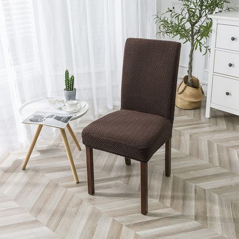Housse de chaise marron, 50 x 60 x 15 cm, 1 pièce Housse de chaise de salle à manger élastique, housse de chaise de salle à manger lavable (1/5)