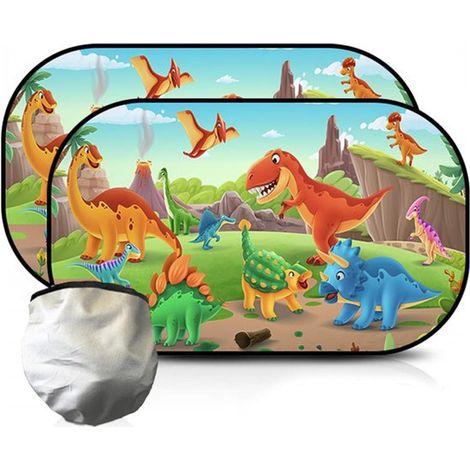 Sonnenschutz fürs Auto, Baby, mit UV Schutz, Sonnenblende für Kinder, Dinosaurier Motiv, faltbar, für Kinder, Autofenster, Sonnenschutz für Babys (1/5)