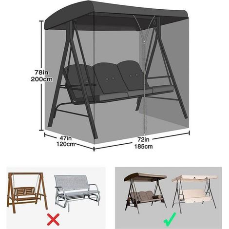 Moustiquaire Pour Chaise Jardin - Imperméable Anti-UV - Fermeture Éclair - Portable Pour Camping Pêche Randonnée - 205x150x205 cm (1/3)