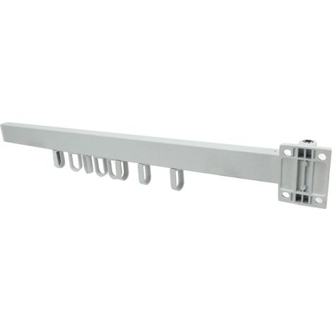 Étendoir mural rétractable et peu encombrant avec anneau rotatif, blanc, 60 cm, pliable. Idéal pour balcon et buanderie. (1/5)