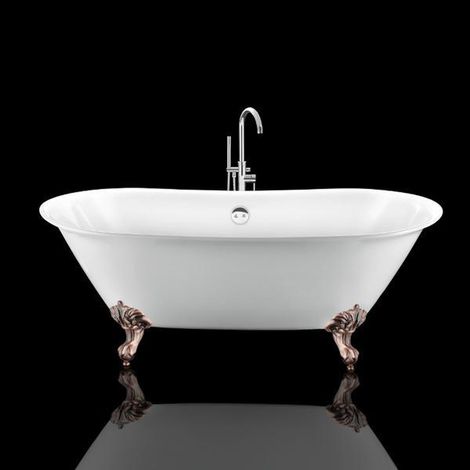 Vasca da bagno freestanding con piedini SURRY HILLS bianca 165 cm Piedini di aquila Rame