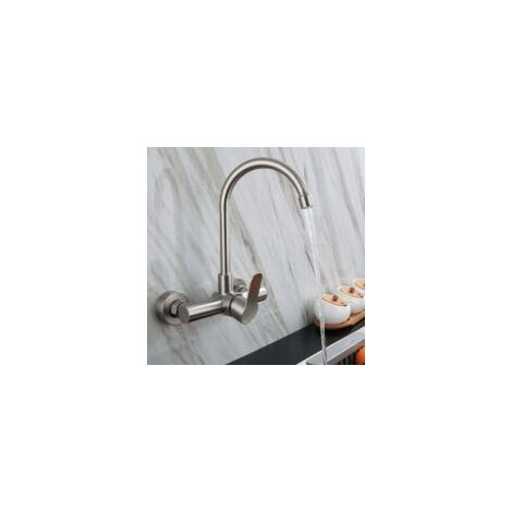 Robinet eau chaude et froide, robinet en inox, robinet de cuisine, adapté pour la cuisine, le balcon et la salle de bain, 200280mm