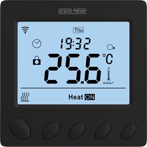Termostato programable Wi-Fi W390, 16A, 230 V, Negro