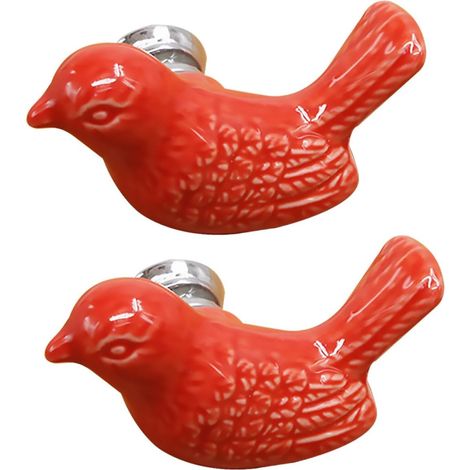 Poignée de meuble et tiroir décorative en céramique rouge style européen moderne, facile à (1/5)