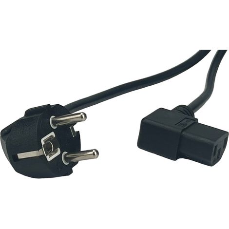 POSAC-C13L-EUL30: POS-Netzkabel C13-YJT3-90L[10A]-CEE7/7-YJ-03-90L[10A] H03VV-F3G1.0 L=3000 schwarz