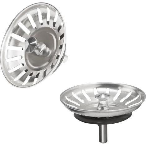 Bonde d'évier universelle en acier inoxydable - 1 pièce - Design à 18 fentes - Drainage rapide anti-blocage - Pour cuisine et salle de bain - Diamètre 78 mm (1/5)