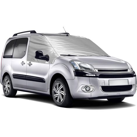 Housse de Pare-Brise Compatible avec Citroen Berlingo 2008-2018, Argenté Pare-Soleil pour Fenêtre Avant, 100% Occultant, Bloque Les Rayons UV, Résistant aux Intempéries,2008-2018 Argent Externe (1/5)