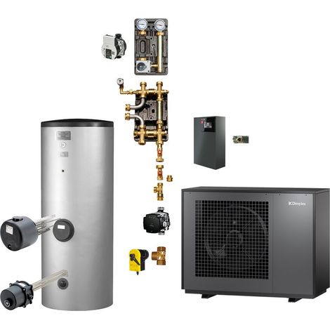 Glen Dimplex Luft-Wasser-Wärmepumpe Paket LA 1118CP Flex HC, 11,2kW bei A-7/W35 mit Kombinationsspeicher PWS 332, R290