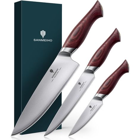 Set de 3 Couteaux de Cuisine Japonais, Ensemble de Couteaux (1/5)
