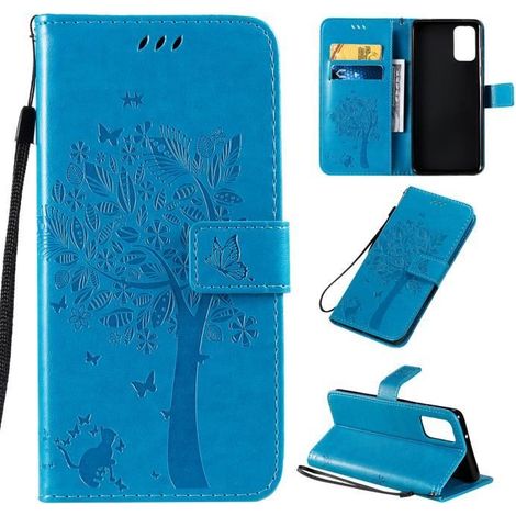 Housse Samsung Galaxy S20+ /S20 Plus Coque avec Support Portefeuille Anti-chocs Protection Étui Samsung Galaxy S20 Plus -bleu-Ywey