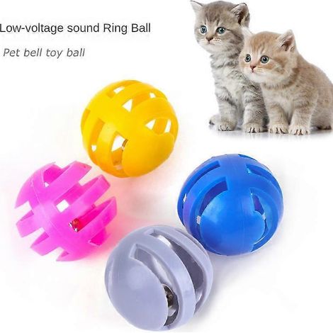 balle à mâcher colorée et amusante pour chat, chien ou chiot, avec clochette et son couineur. Jouet à mâcher et à mordiller. Accessoires pour animaux de compagnie. (1/4)