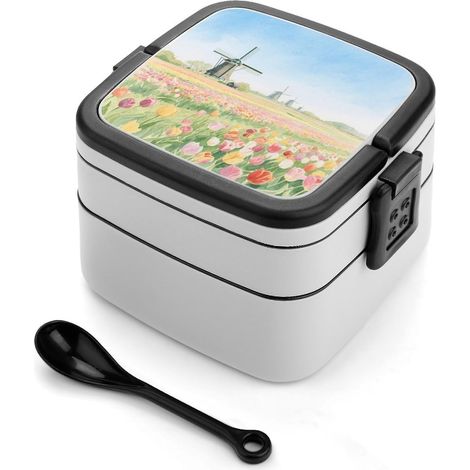 Boîte à bento double compartiment Tulip Sea Windmill pour adultes (1/5)